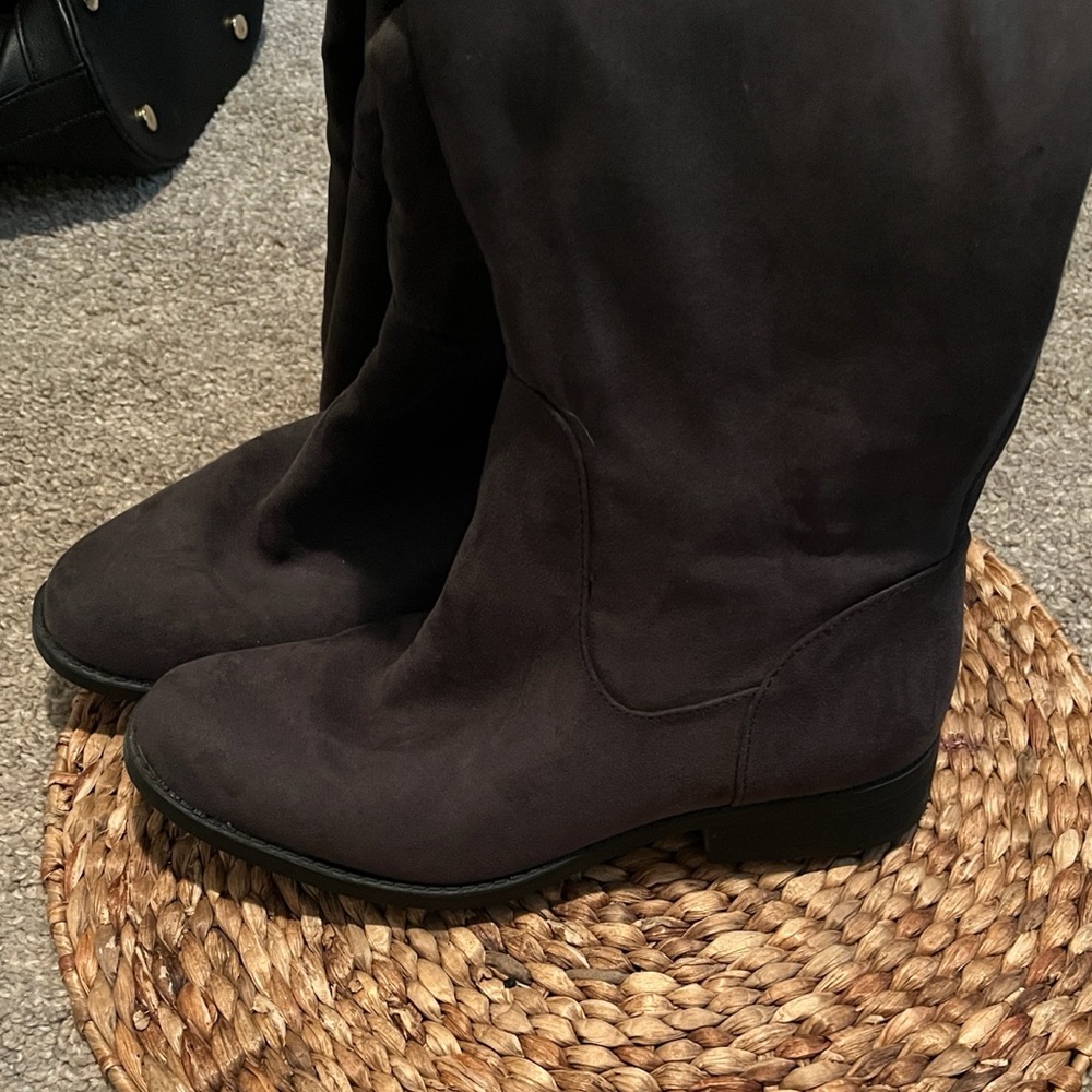 Sun + Stone Charcoal Gray Knee-High Boots Size 8